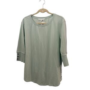 Jane & Delancey Mint Green Light Sweatshirt M Top NEW Cottage Leisurewear